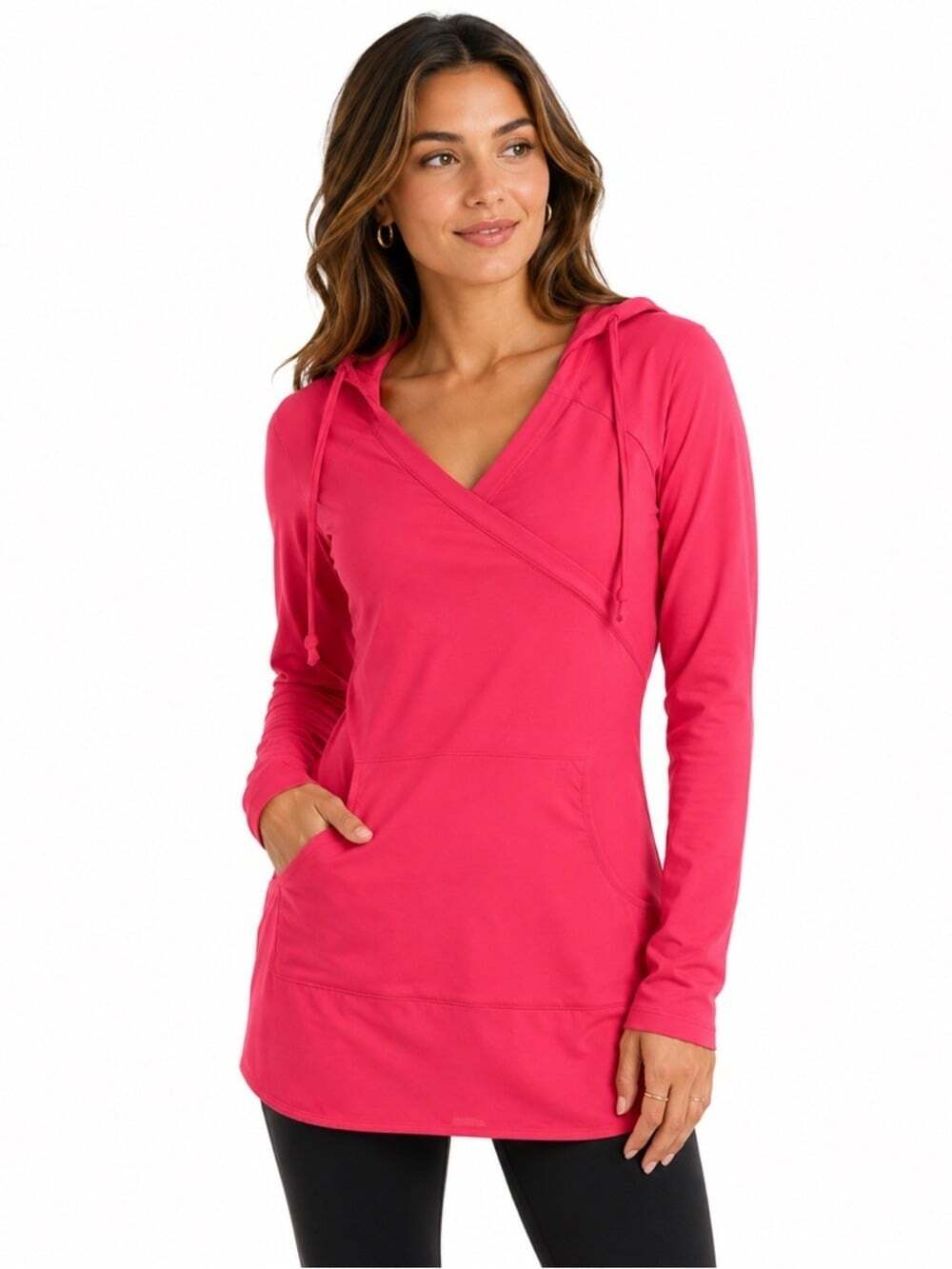 Athleta Women's Size XS Coral Long Sleeved Activewear Hoodie Sweatshirt